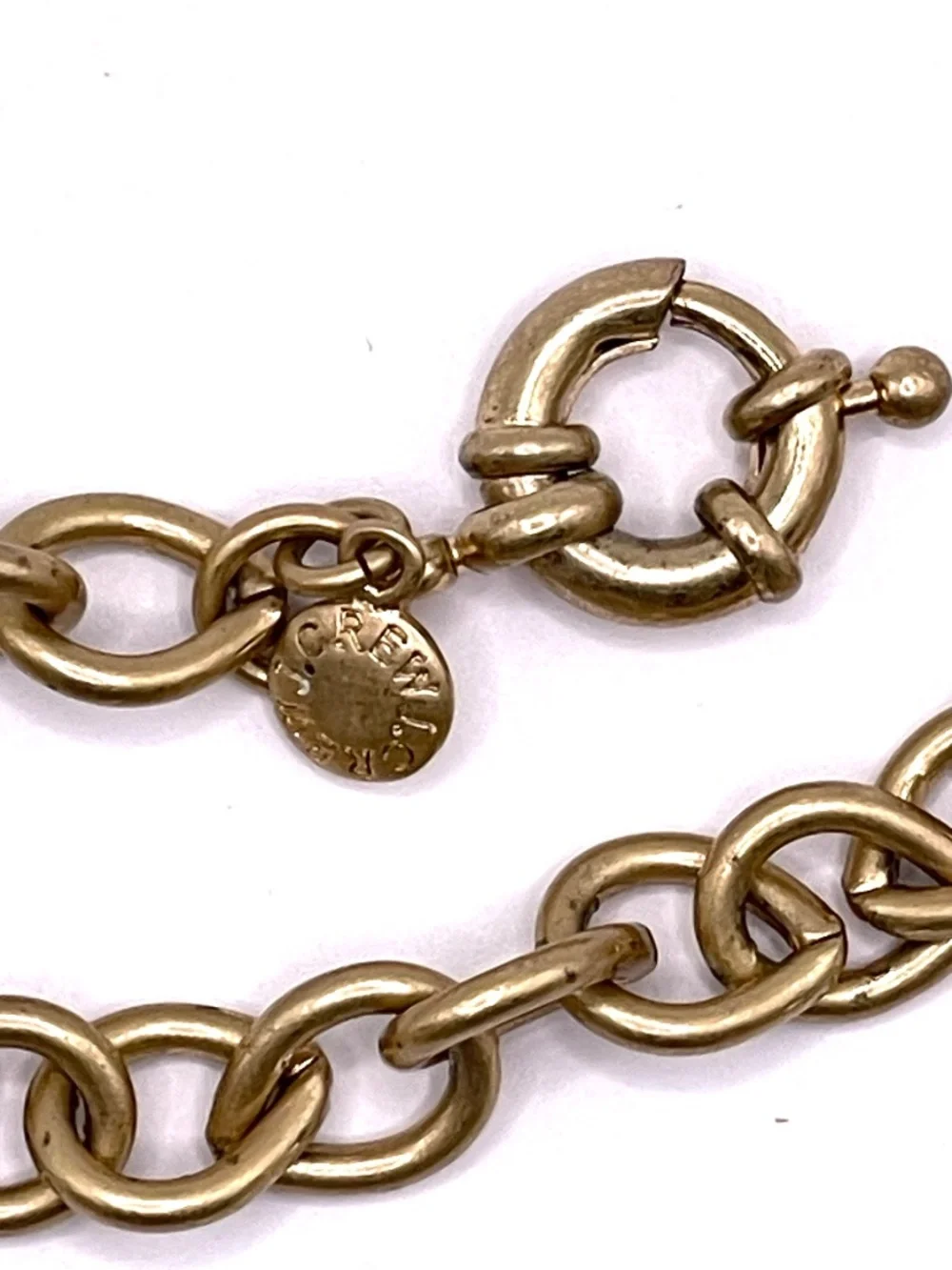 Vintage J.Crew Matte Gold Tone Mesh Rhinestone Bib Necklace Rare